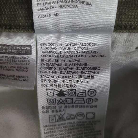 Levi's Shorts Mens 41 Green Chino White Tab Cotton Blend - Picture 15 of 16